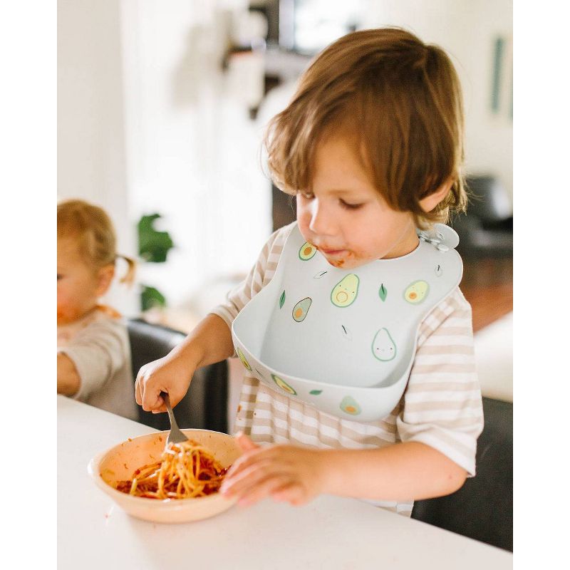 Loulou Lollipop Silicone Printed Bib - Avocado