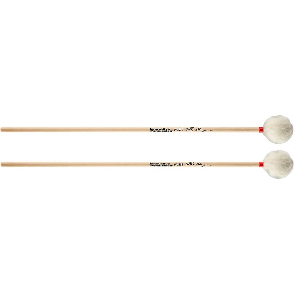 Innovative Percussion Medium General Marimba Mallets with Birch Handle White Yarn Medium