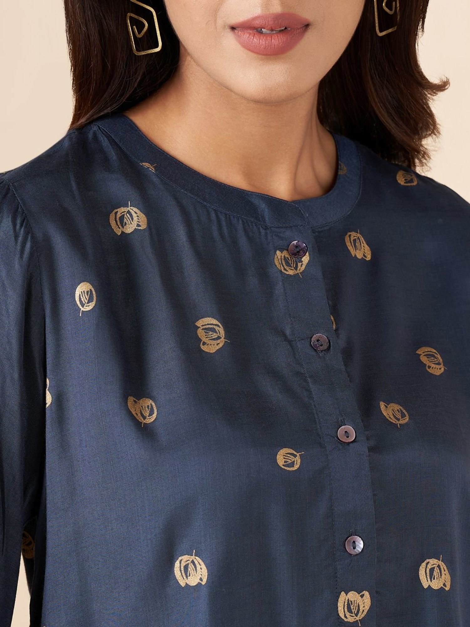 Akkriti by Pantaloons Blue Printed Tunic