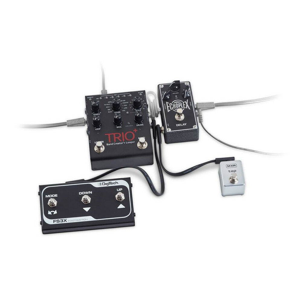 RockBoard Flat 1/4 TRS Patch Cable, 2 Feet, Black, Right-Angle to Right-Angle