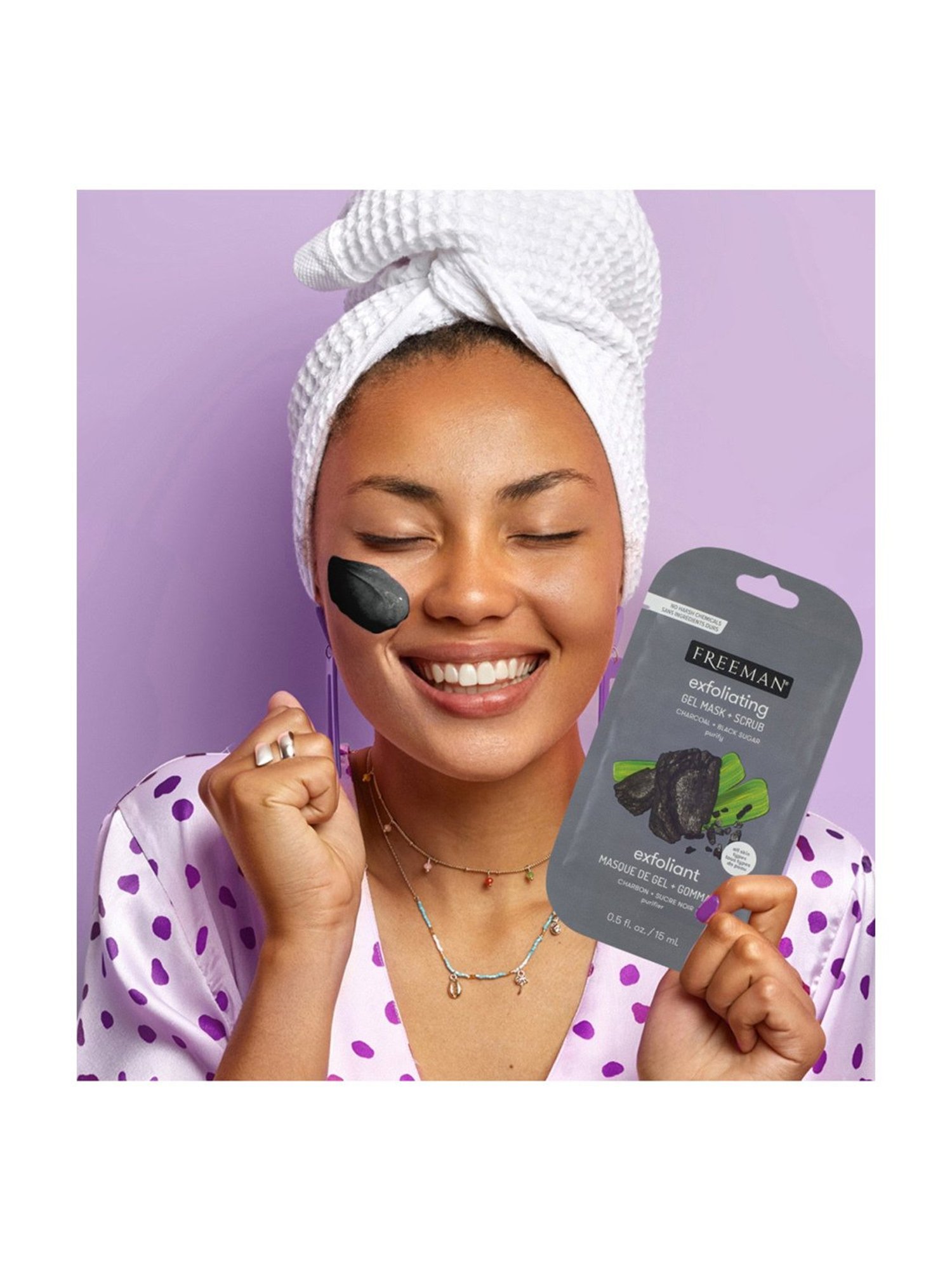 FREEMAN Charcoal + Black Sugar Exfoliating Gel Mask + Scrub - 15 ml