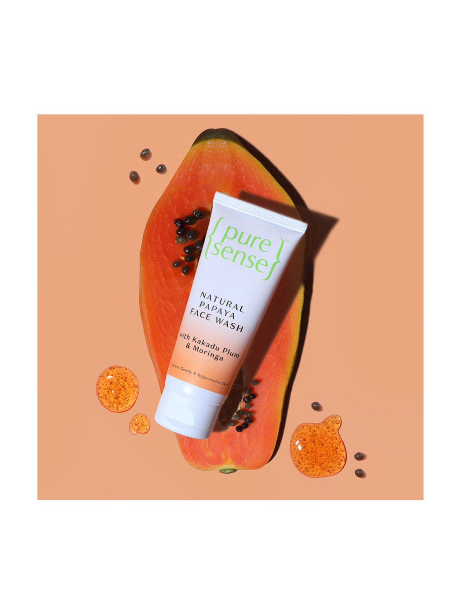 Pure Sense Natural Papaya Face Wash with Kakadu Plum & Moringa - 100 gm