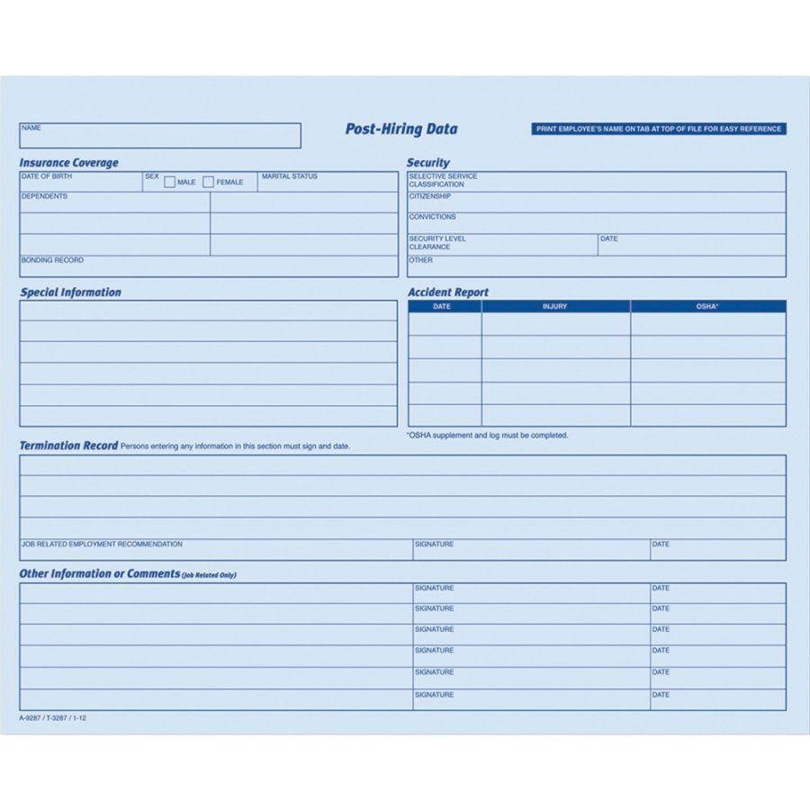 Adams Employee Personal File 11-3/4"x9-1/2" 20/PK 9287ABF