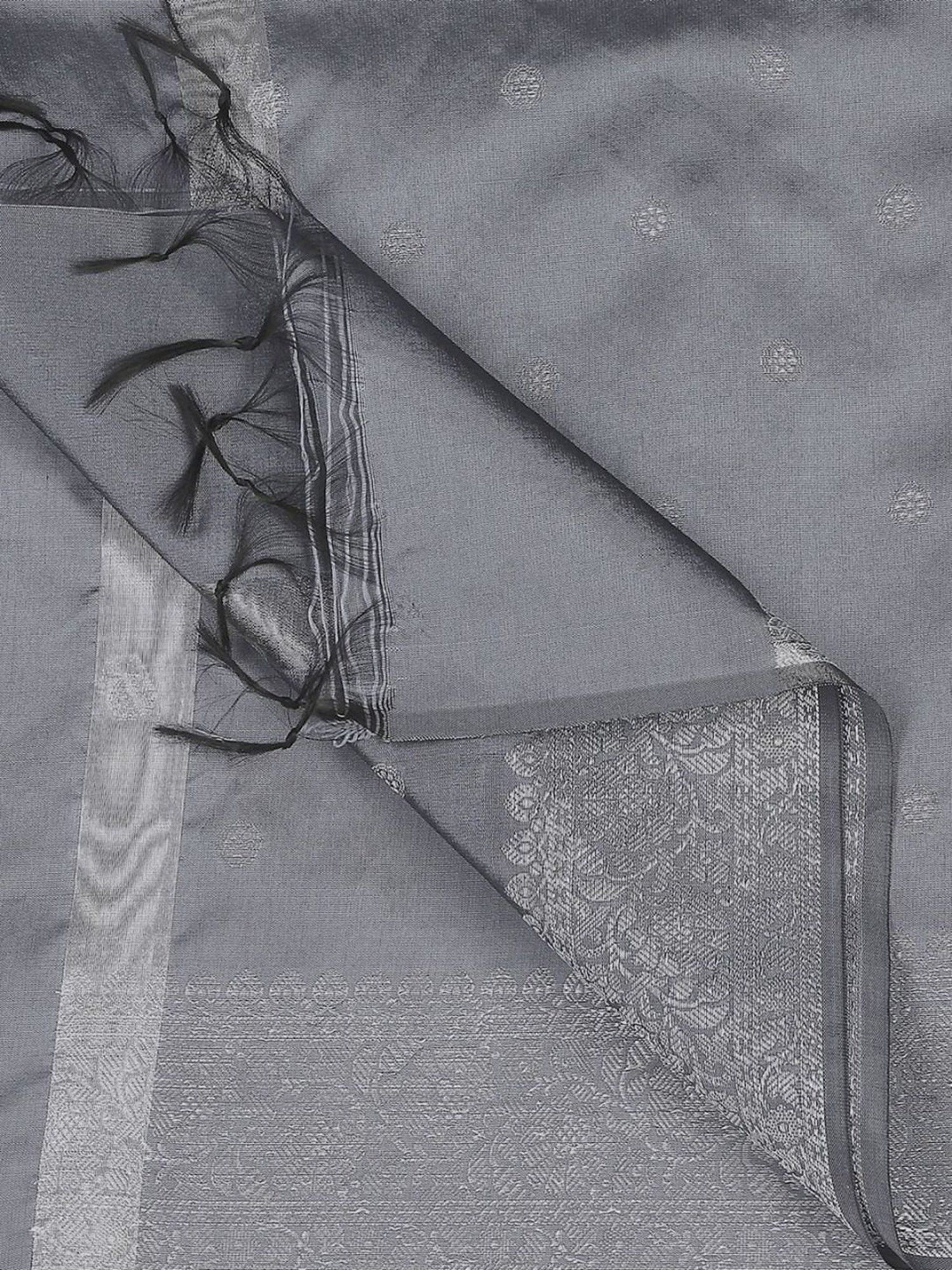 Dupatta Bazaar Grey Woven Pattern Dupatta