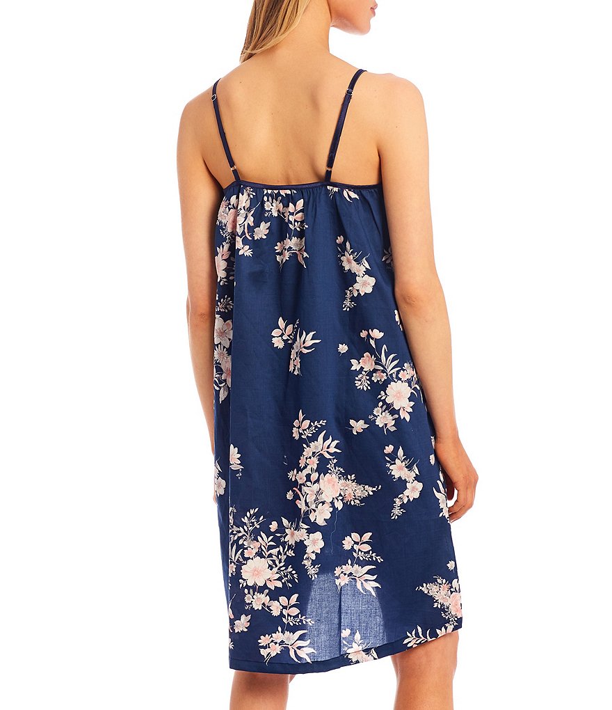 Papinelle Jardin Floral Print Sleeveless Sateen Woven Chemise