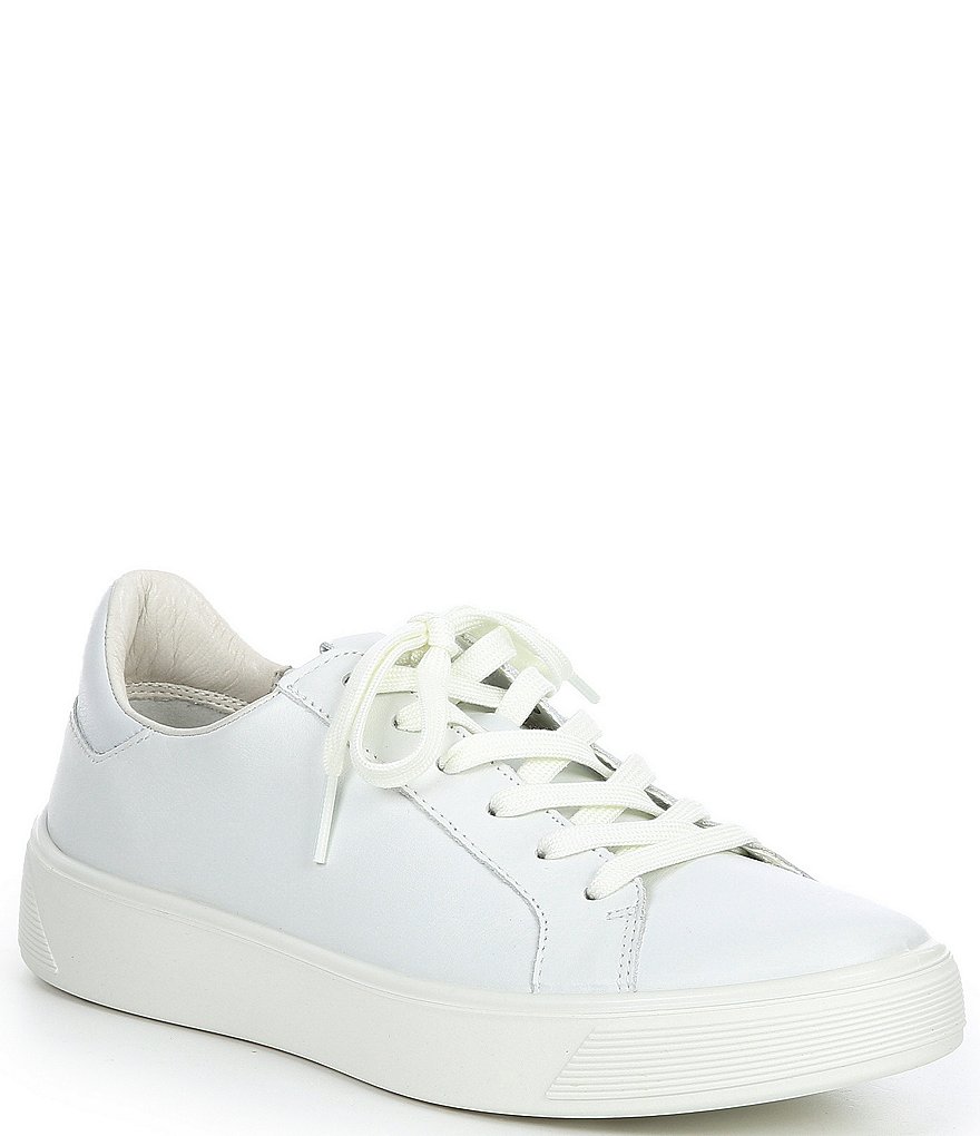 ECCO Street Tray Leather Lace-Up Sneakers