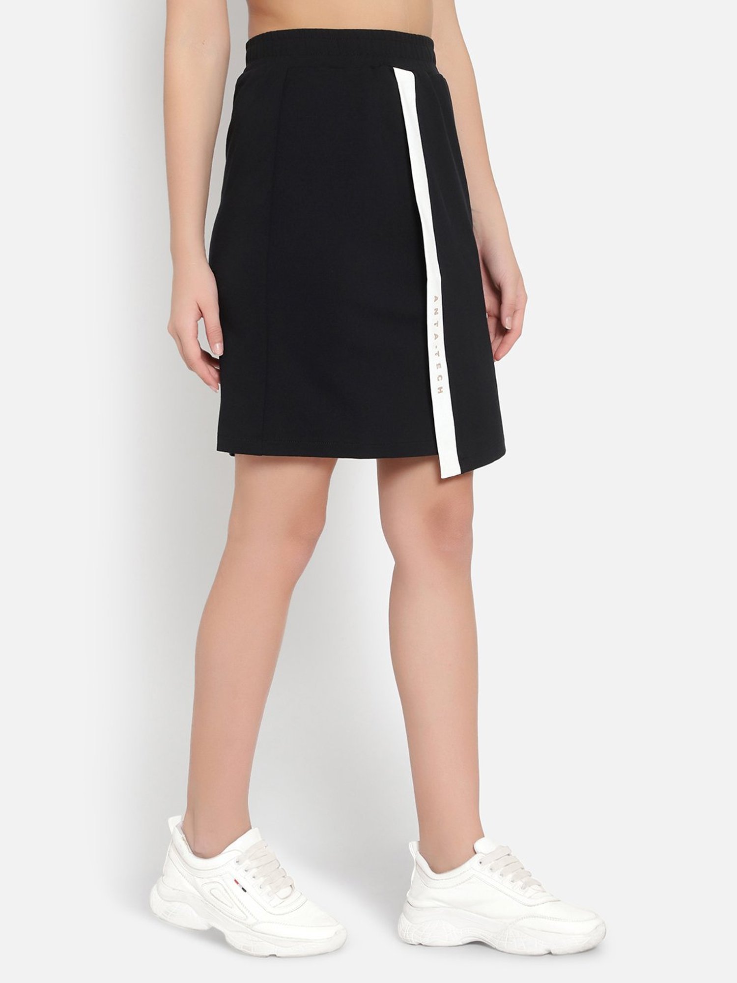 Anta Black & White A-Line Skirt