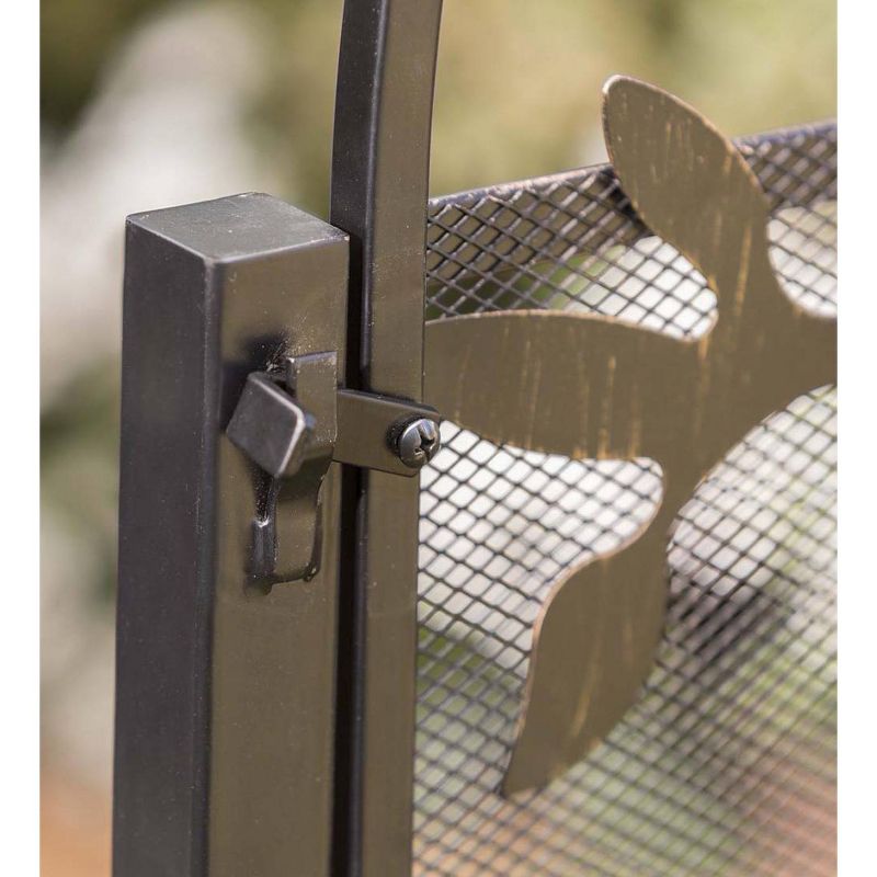 Plow & Hearth - Arched Metal Weather-Resistant Garden Gate with Symbolic Tree of Life Design