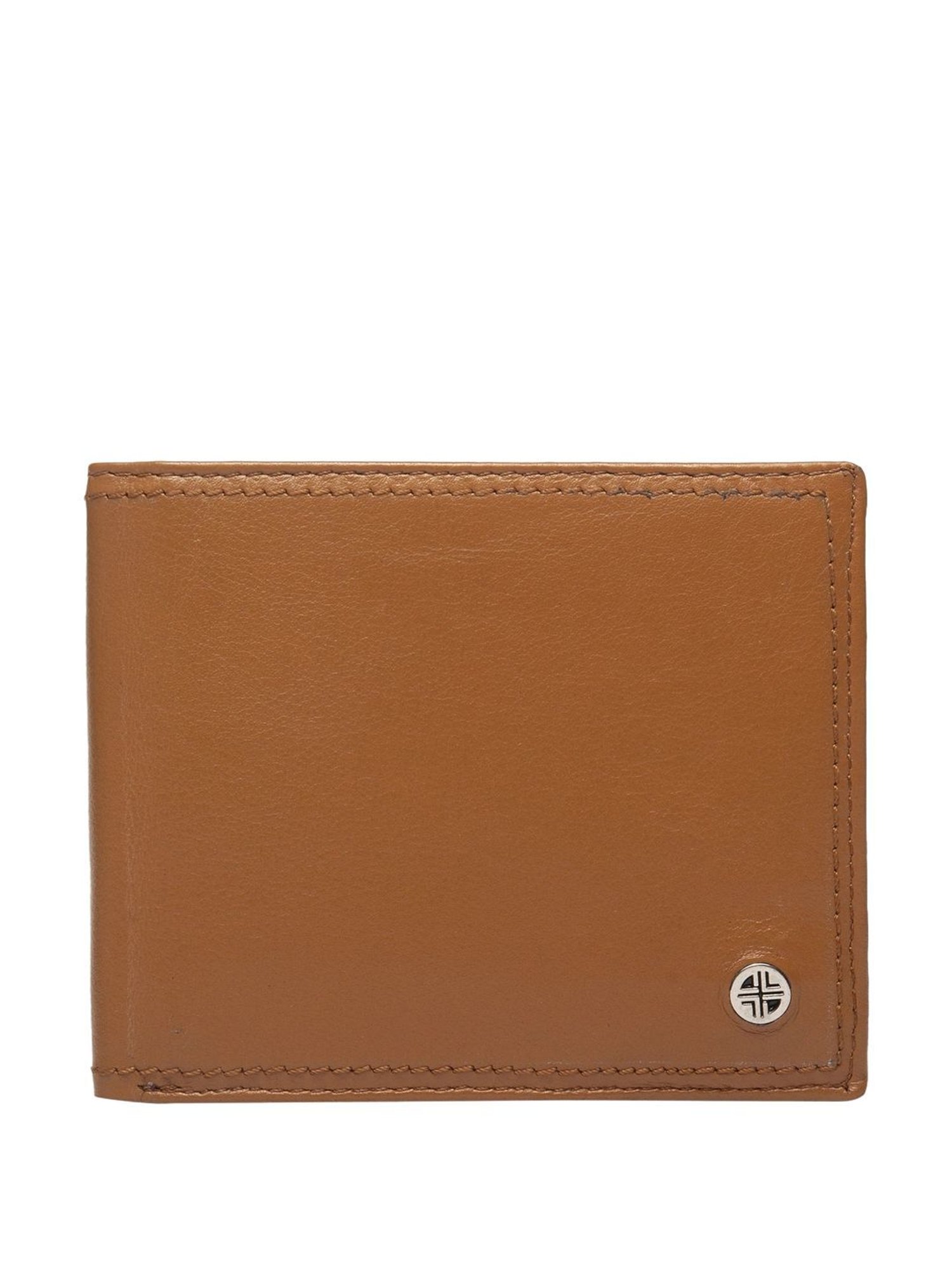 Carlton London Tan Formal Leather Bi-Fold Wallet For Men