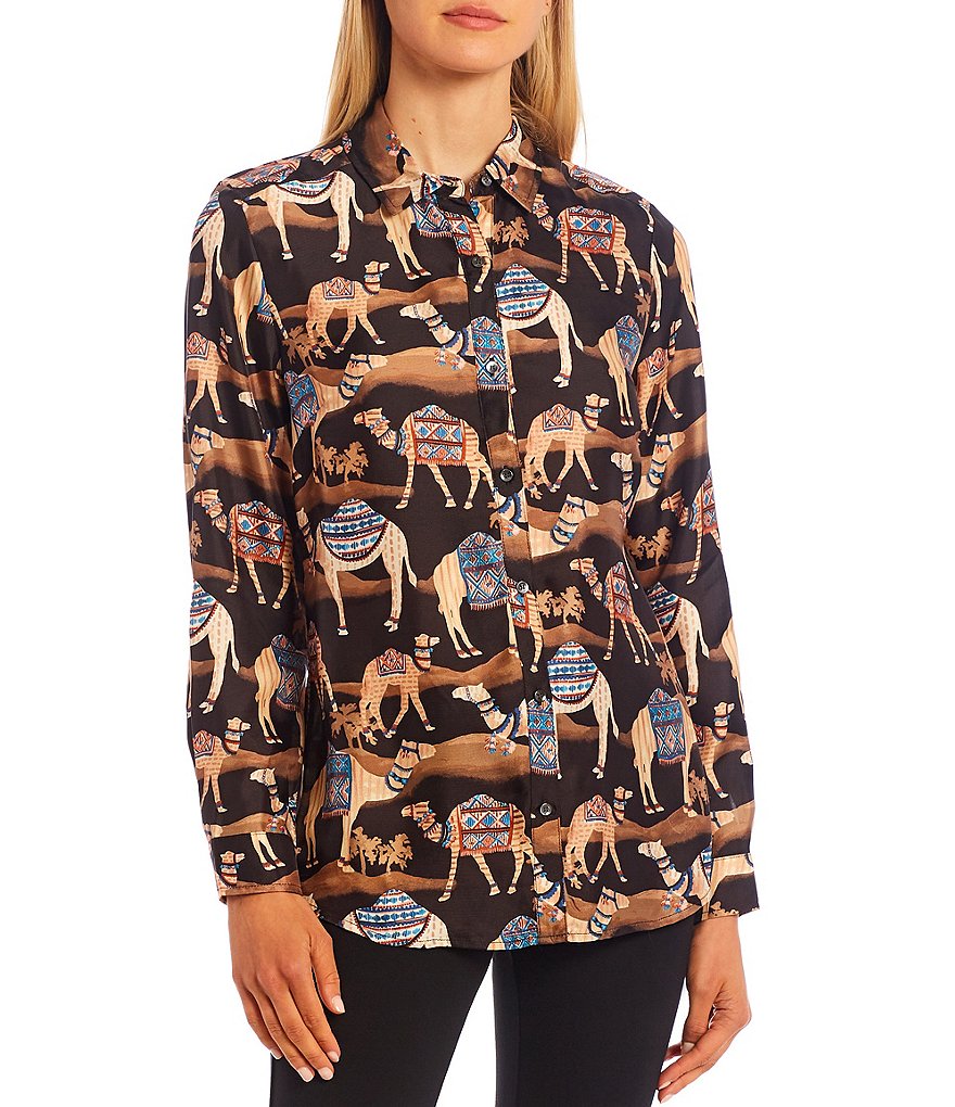 Calessa Floral Embroidered Round Neck Short Sleeve Tunic