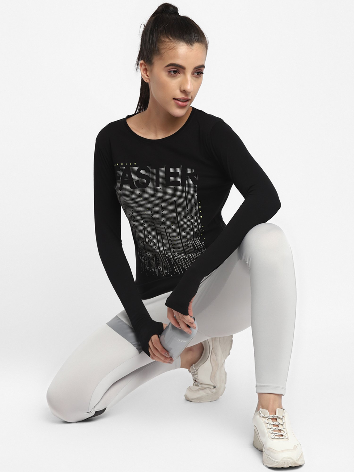 Appulse Black Printed Slim Fit Cotton T-Shirt