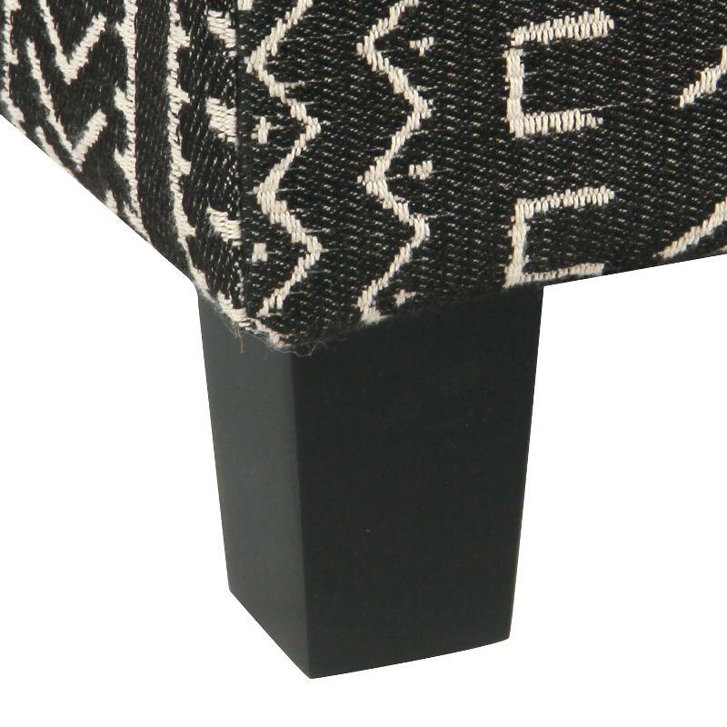 Square Storage Ottoman with Lift Off Top Onyx - HomePop