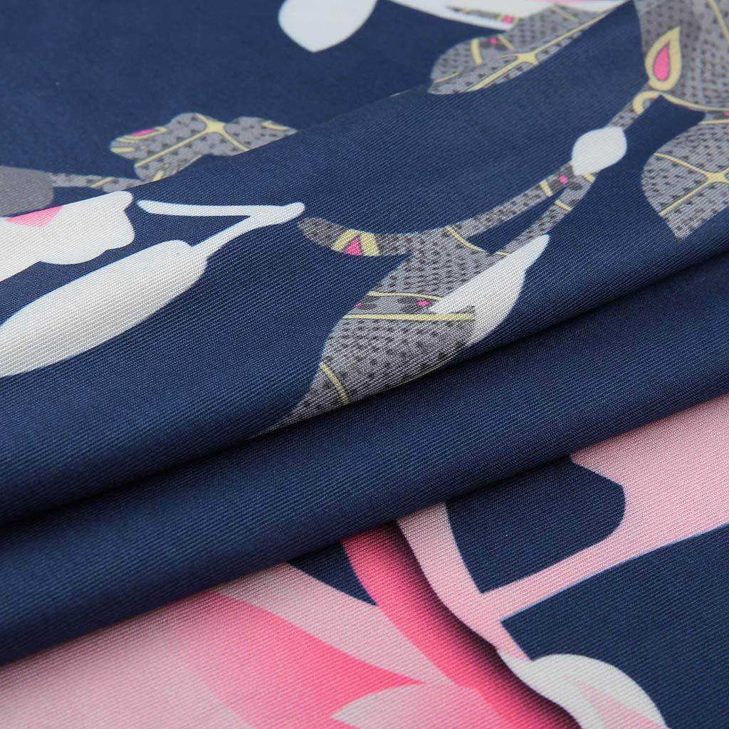 ?HebeTop? Women's Floral Maxi Dresses Boho V Neck Split Beach Party Dress