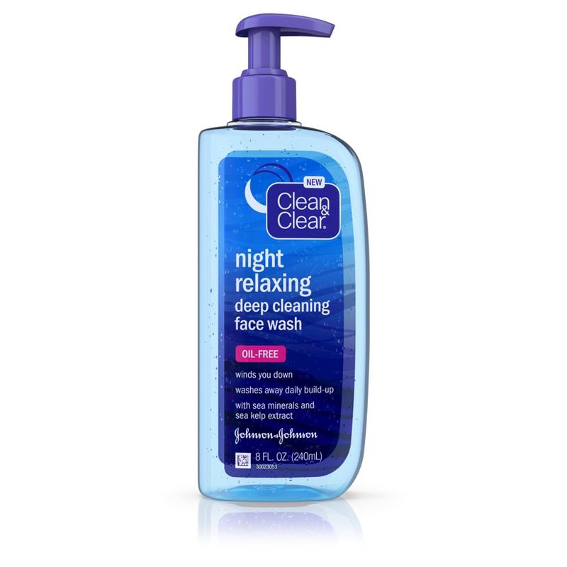 Clean & Clear Night Relaxing Oil-Free Deep Cleaning Face Wash - 8 fl oz