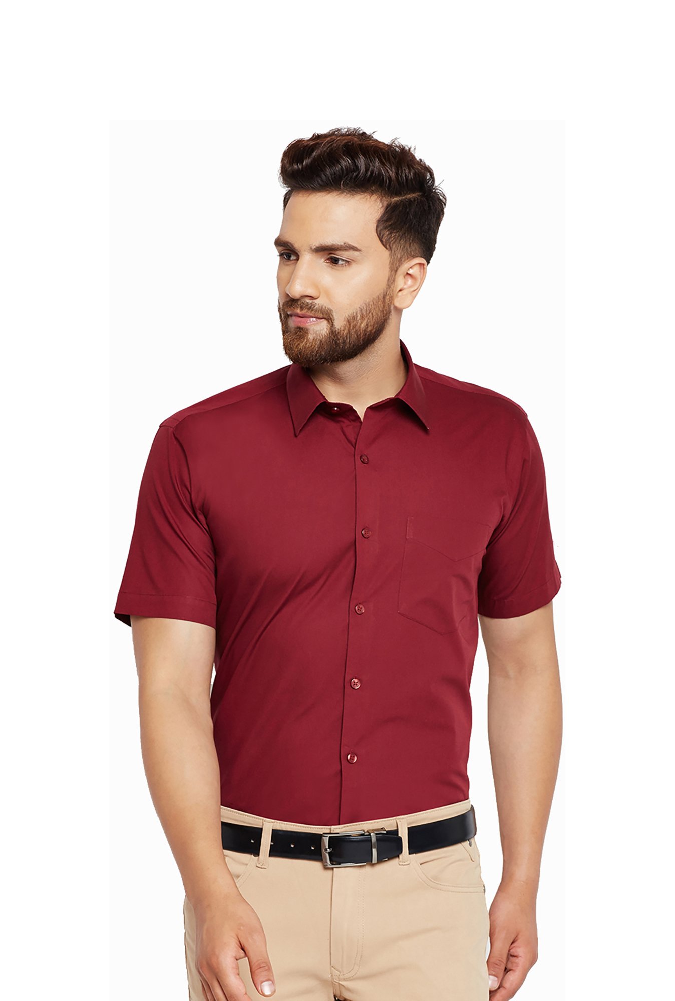 Hancock Maroon Slim Fit Shirt