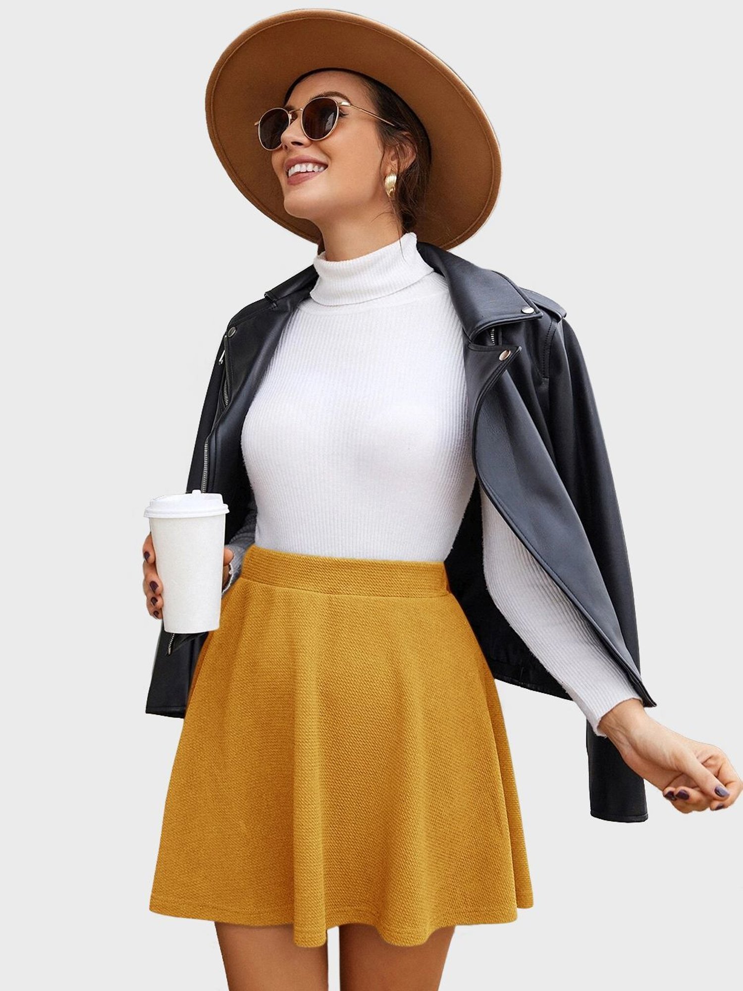 Belle Fille White Floral Print Skirt