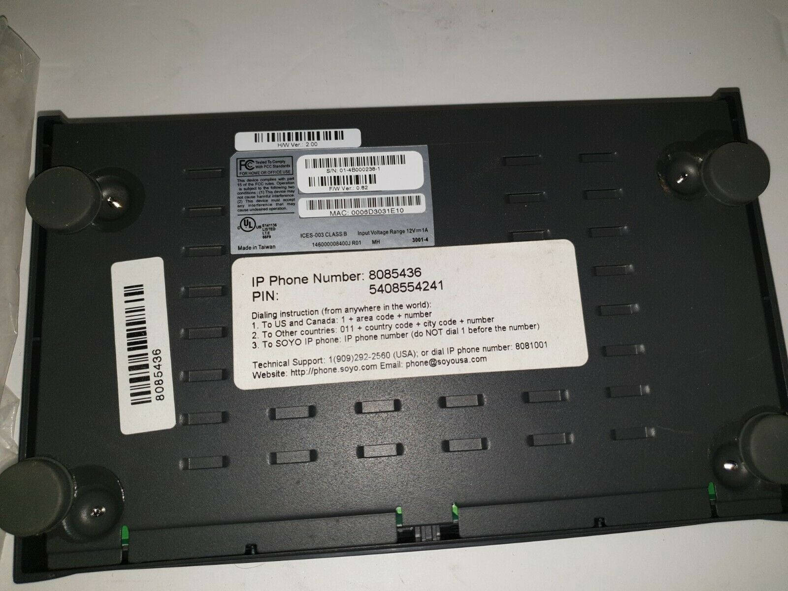 Soyo Broadband Voice Over Internet AVRO-3001 VoIP 4 Port Router