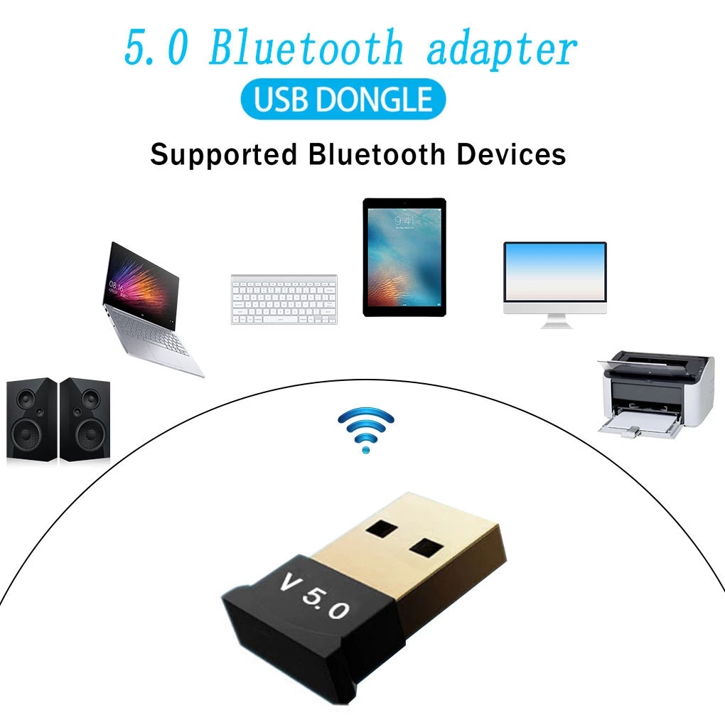 V5.0 Draadloze Usb Bluetooth 5.0 Adapter Bluetooth Dongle Music Receiver Adapter Bluetooth Zender Voor Desktop Win 10