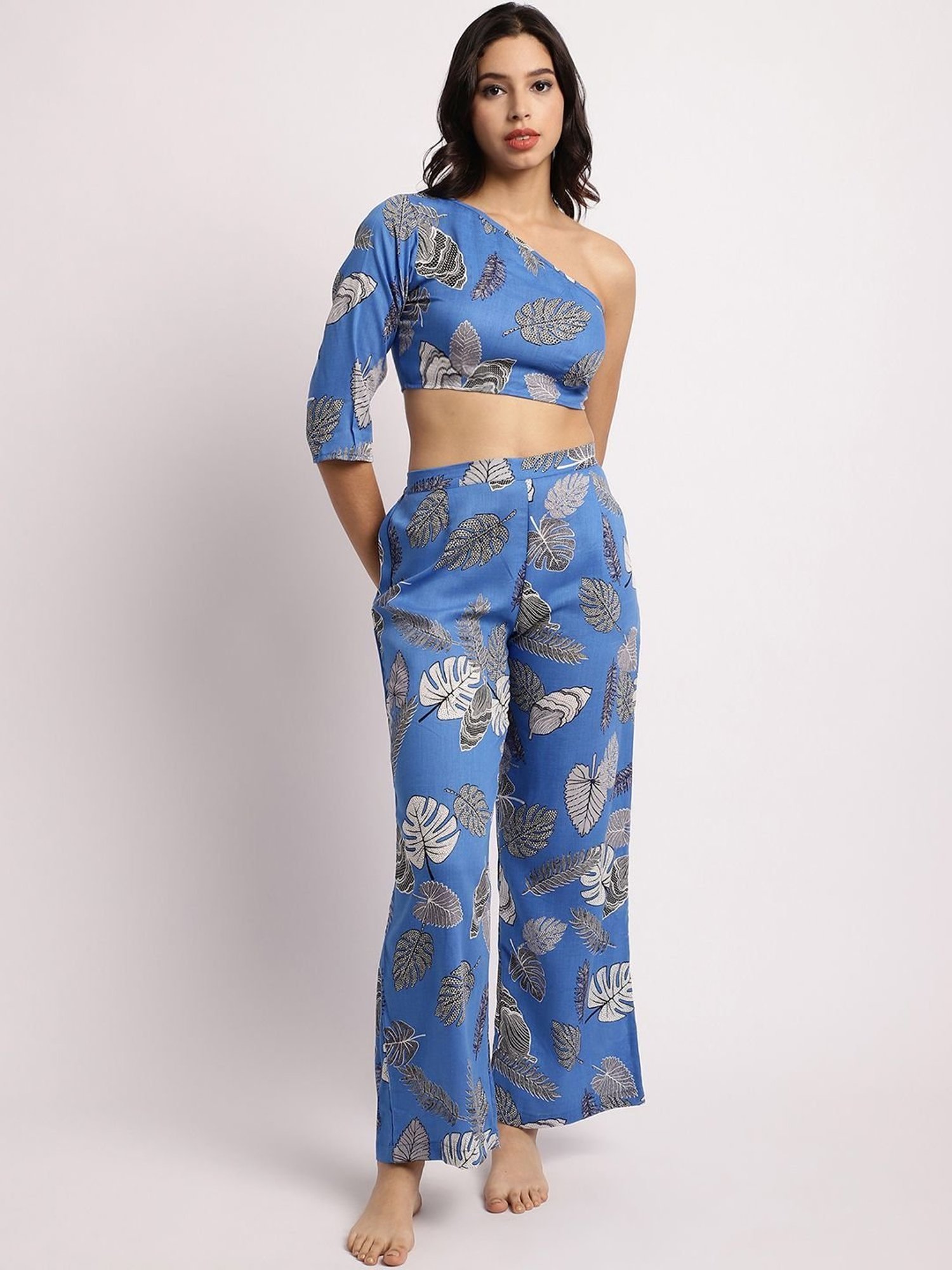 Erotissch Blue Printed Beachwear Co-Ord Set