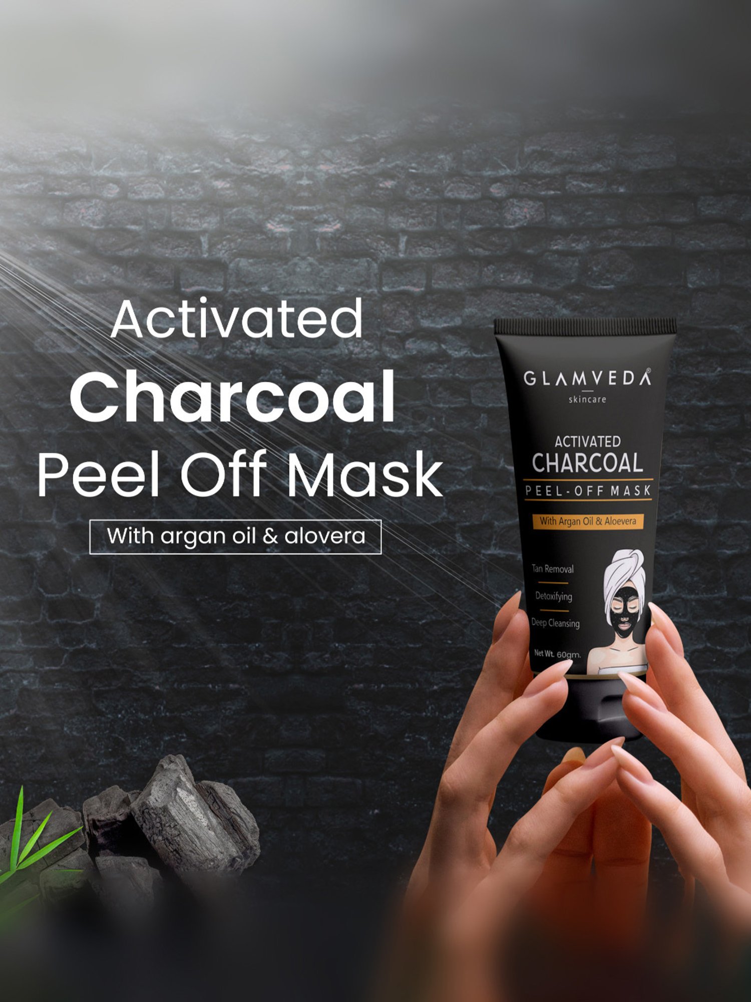 Glamveda Activated Charcoal Peel Off Mask - 60 gm