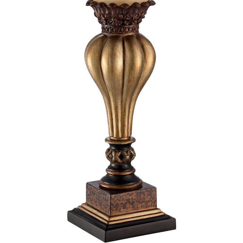 Regency Hill Sattley Alabaster Glass Gold Console Lamp Set of 2