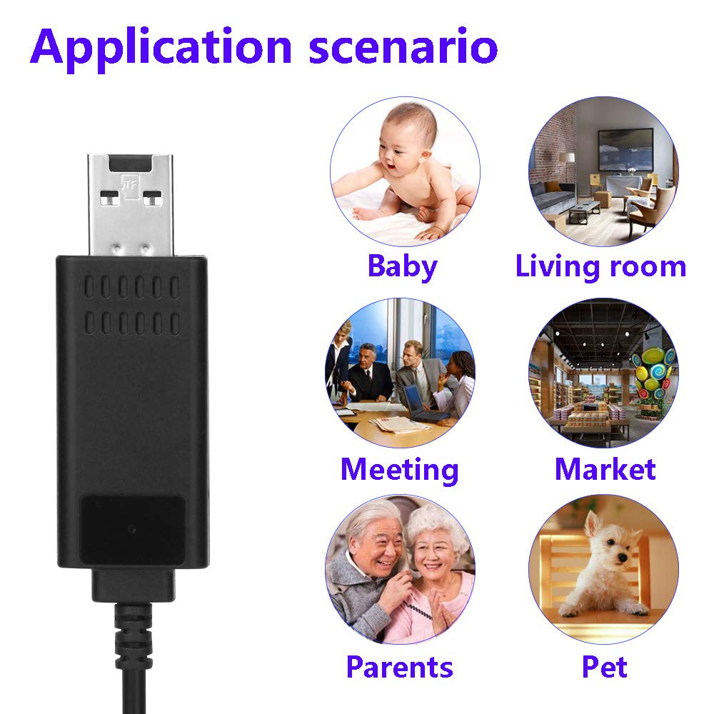 WiFi Mini Hidden Camera Wireless HD 1080P USB Charger Camera Nanny Hidden Cable Video Cam with Remote View/Motion Detection/Loop Recording for Home Security Surveillance