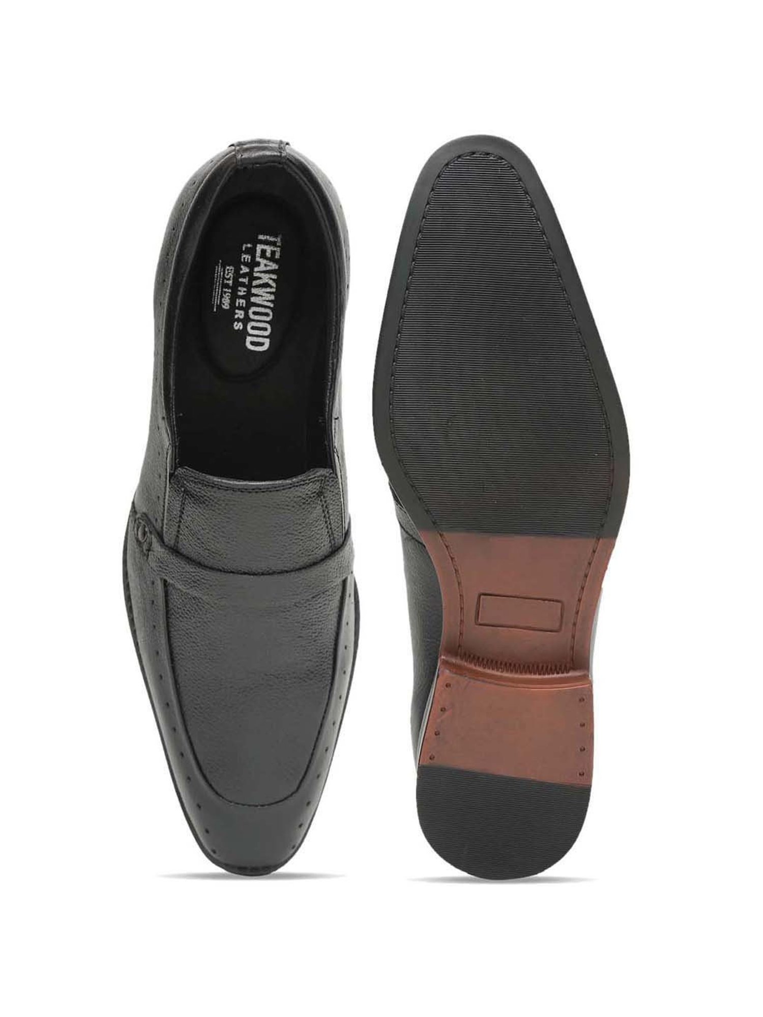 Teakwood Leathers Men's Black Formal Loafers