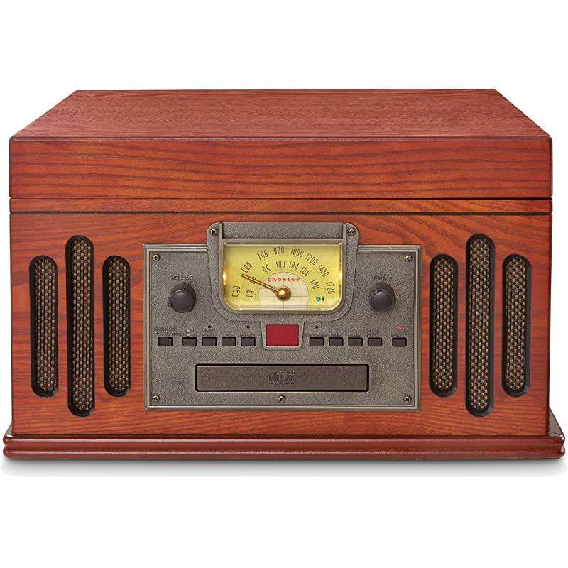 CR704DPA Musician 3Speed Turntable with Radio CdCassette Player Auxin and Bluetooth Paprika
