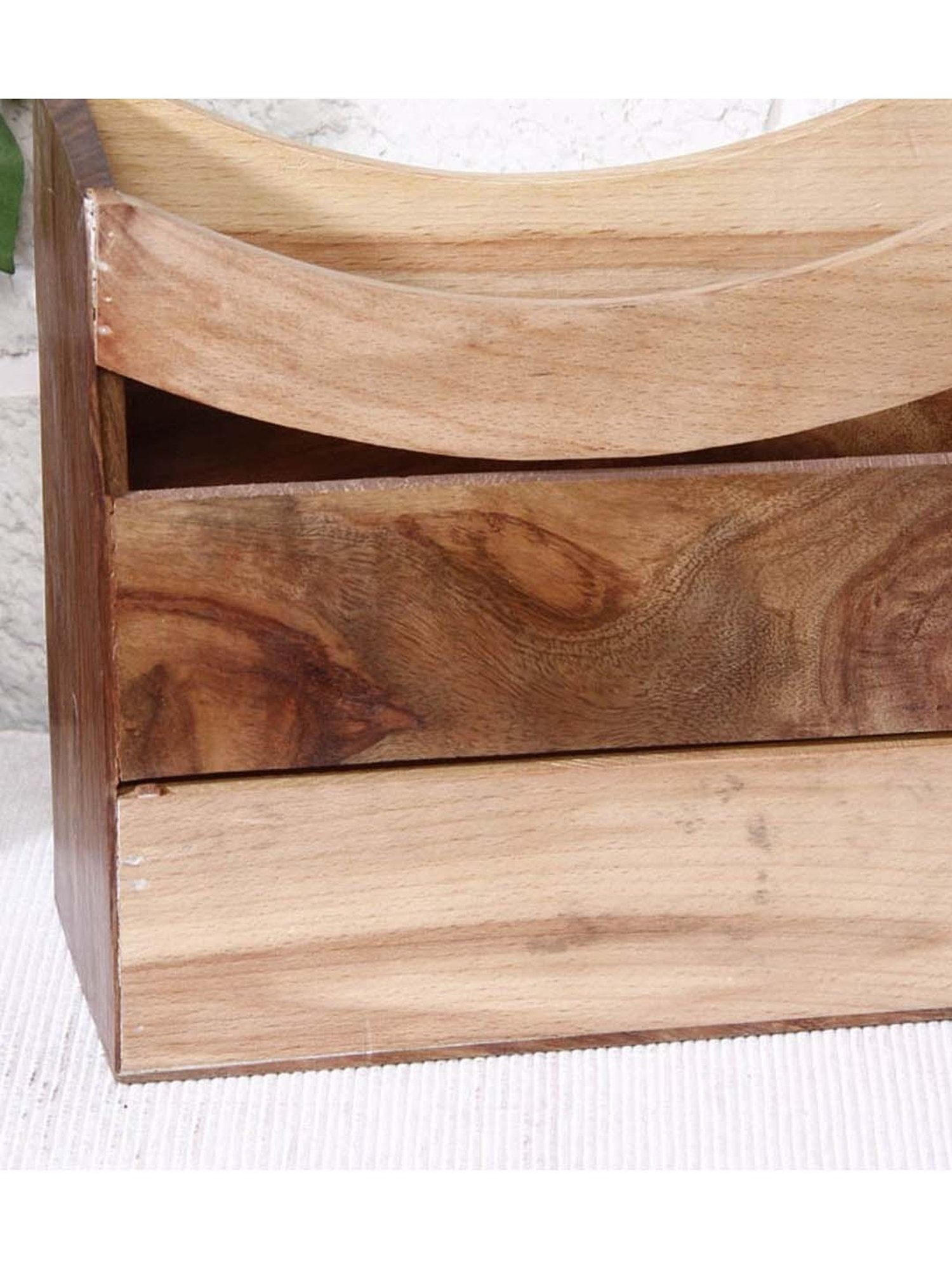 Unravel India Brown Wood Magazine Stand - Set of 1