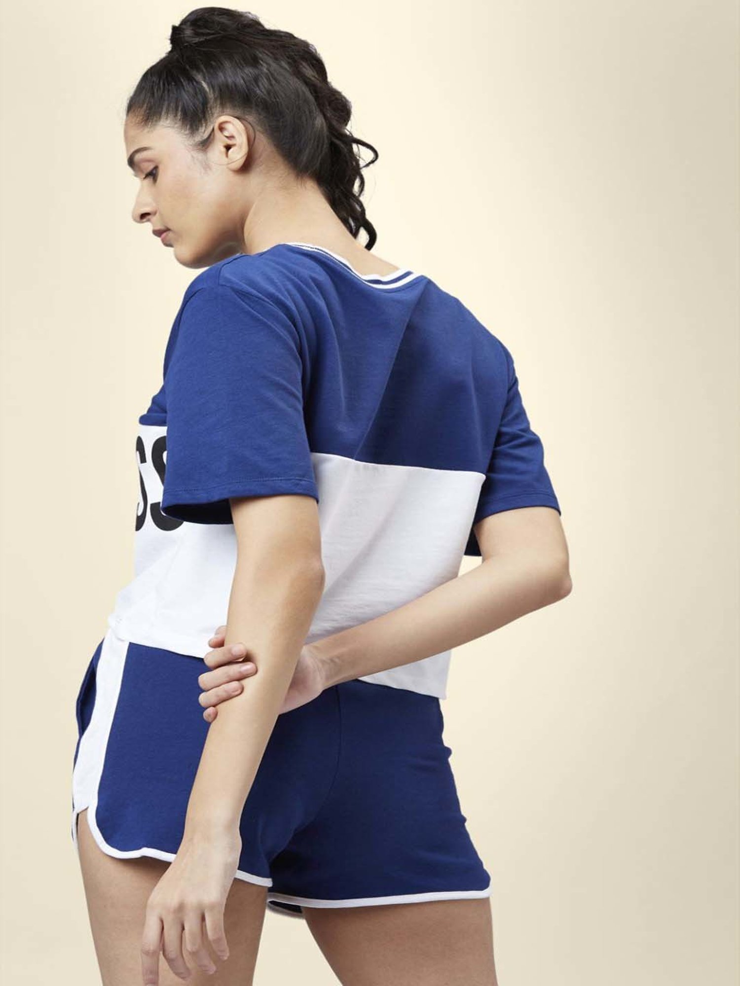 Ajile by Pantaloons Navy Cotton Graphic Print T-Shirt