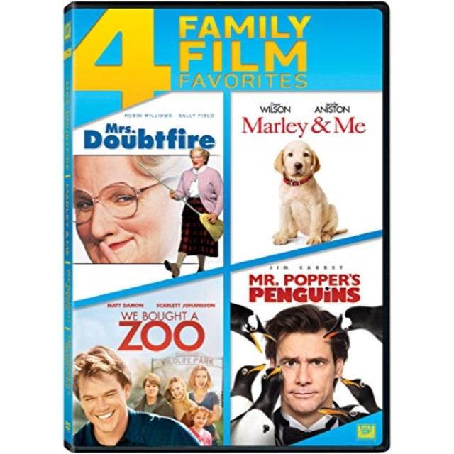 mrs doubtfire / marley & me / we bought a zoo / mr popper's penguins quad feature