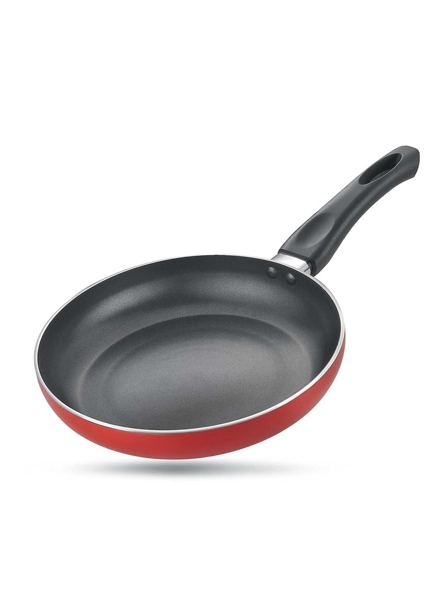 JUDGE Black & Red Aluminium Non-Stick Cookware Set (1 Kadai with Lid,1 Flat Tawa & 1 Frypan)