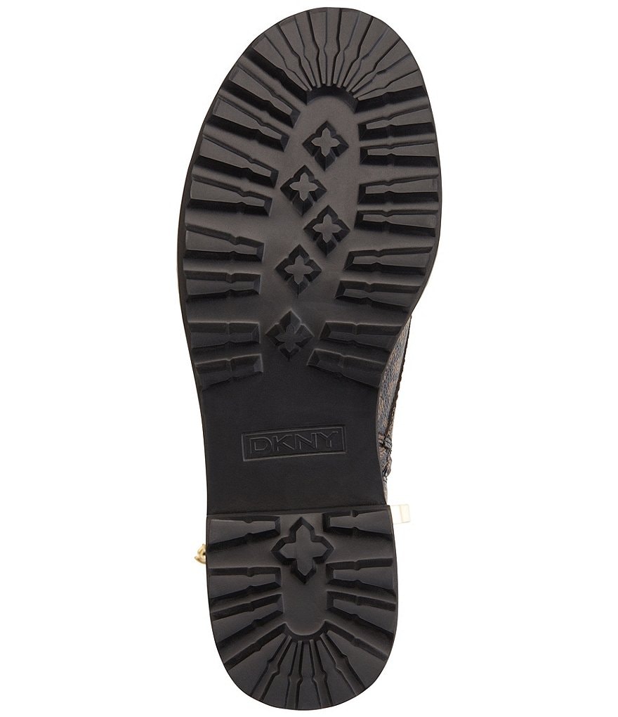 DKNY Bart Logo Print Combat Booties
