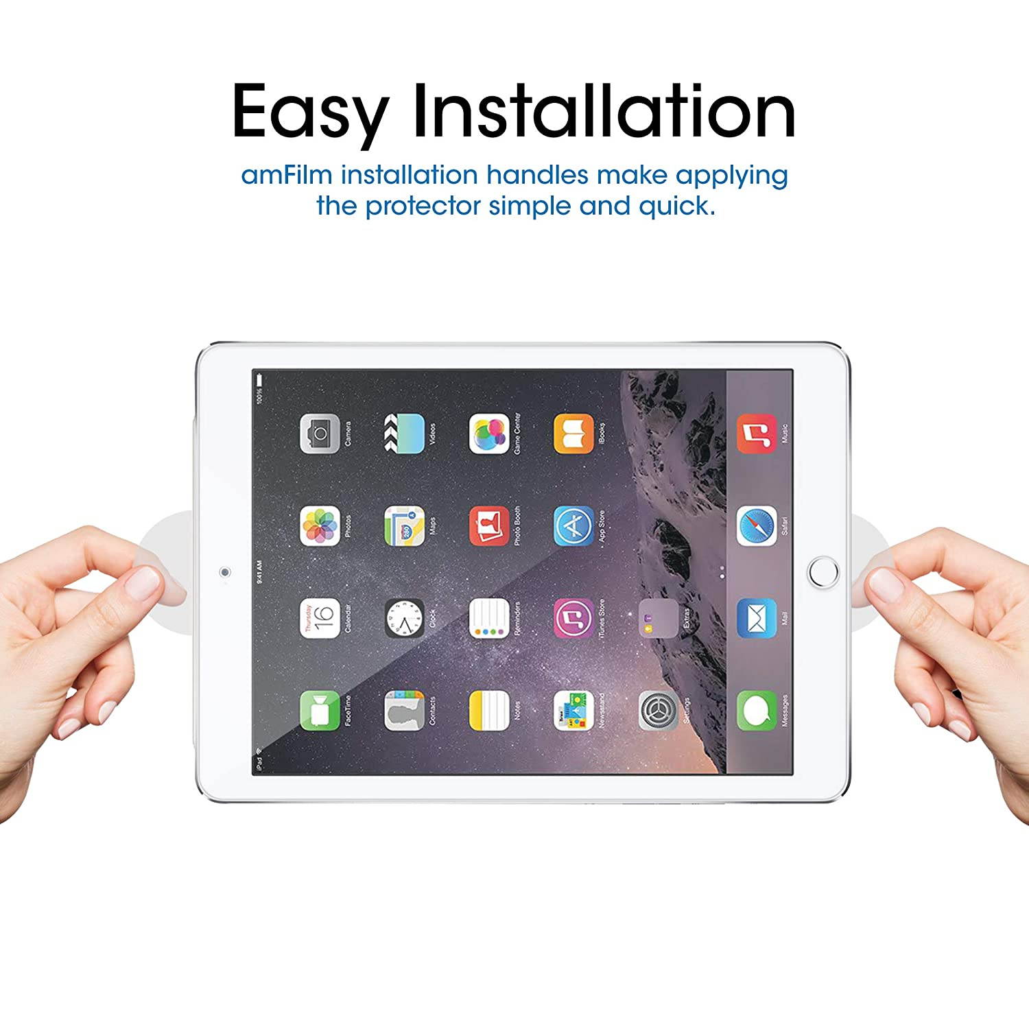 amFilm Glass Screen Protector for iPad 9.7 6th Gen, 5th Gen, iPad Pro 9.7, iPad Air, Air 2, Tempered Glass, Apple Pencil Compatible