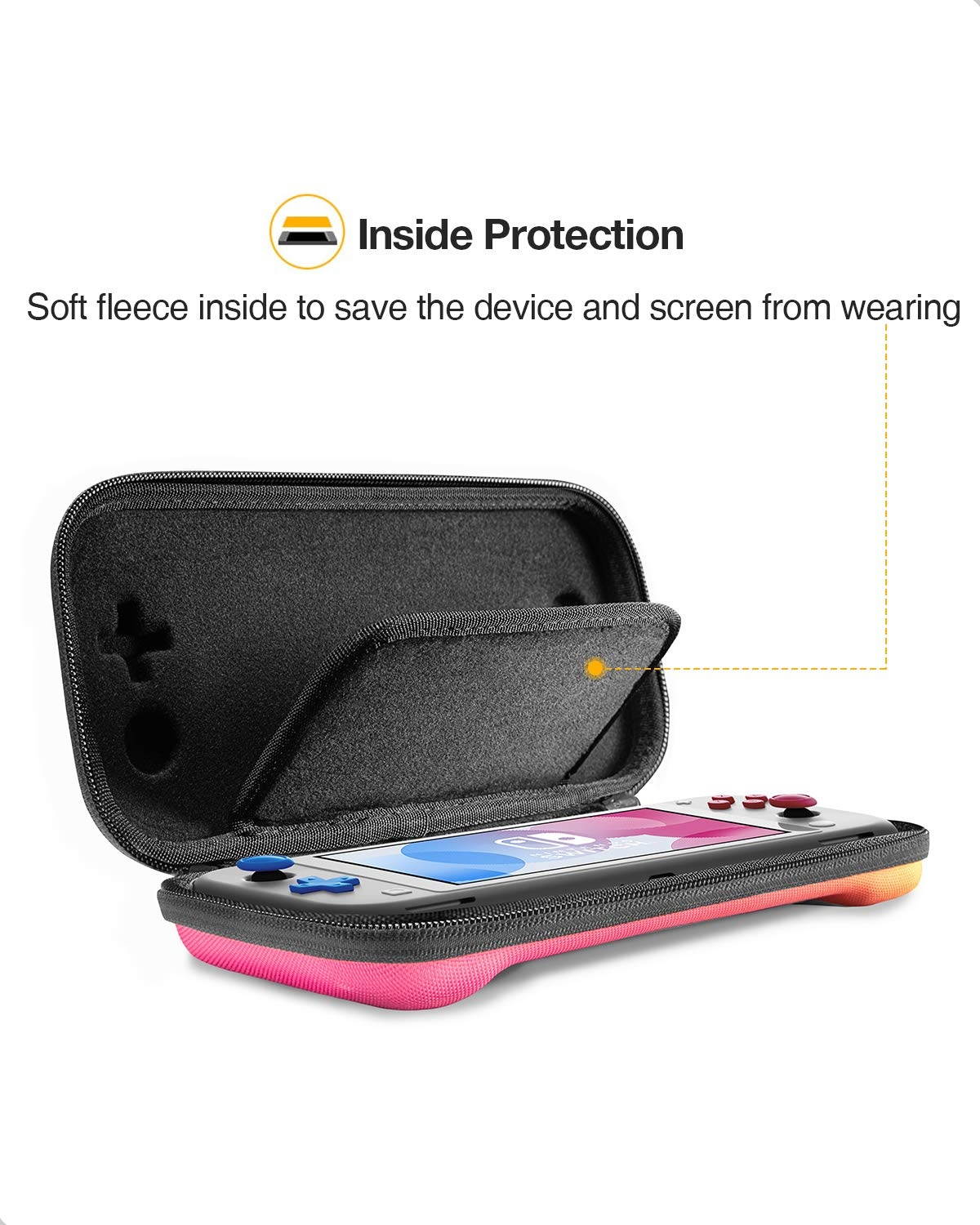 tomtoc Slim Carry Case for Nintendo Switch Lite, Protective Portable Carrying Cases with [Original Patent], Travel Storage Hard Shell with 8 Game Cartridges and Military Level Protection