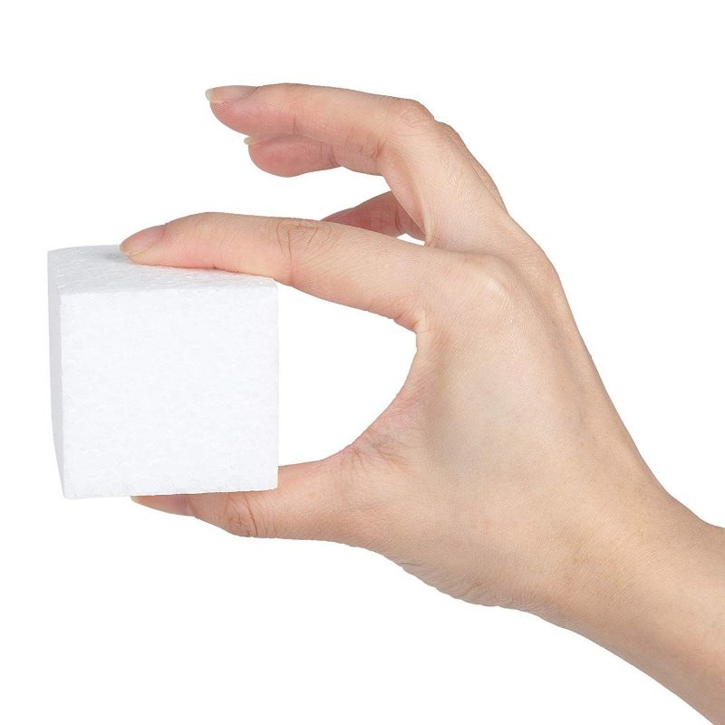 Genie Crafts 15-Pack White Foam Cubes, Square Blocks for Arts and Crafts Supplies (2 x 2 x 2 in)