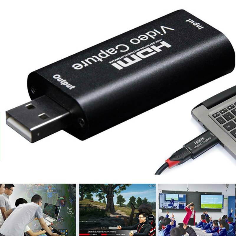 HDMI Video Capture Card, HDMI to USB 1080p Audio Video Capture Card, Full HD Recording, Connect DSLR Camcorder or Action Cam to PC/Mac for High Definition Acquisition, Live Broadcasting