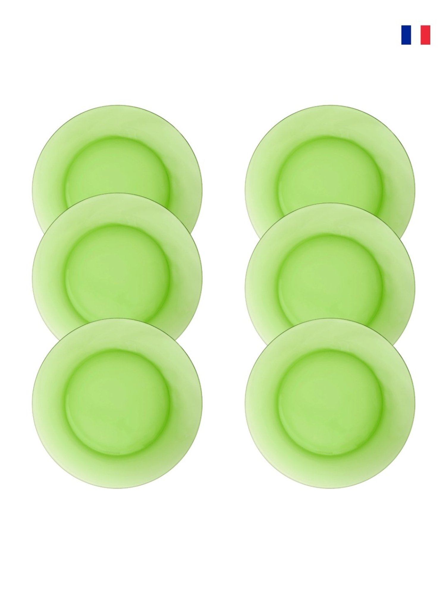 Duralex Solid Green Glass Dinner Plate - Set of 6 (23.5cm)
