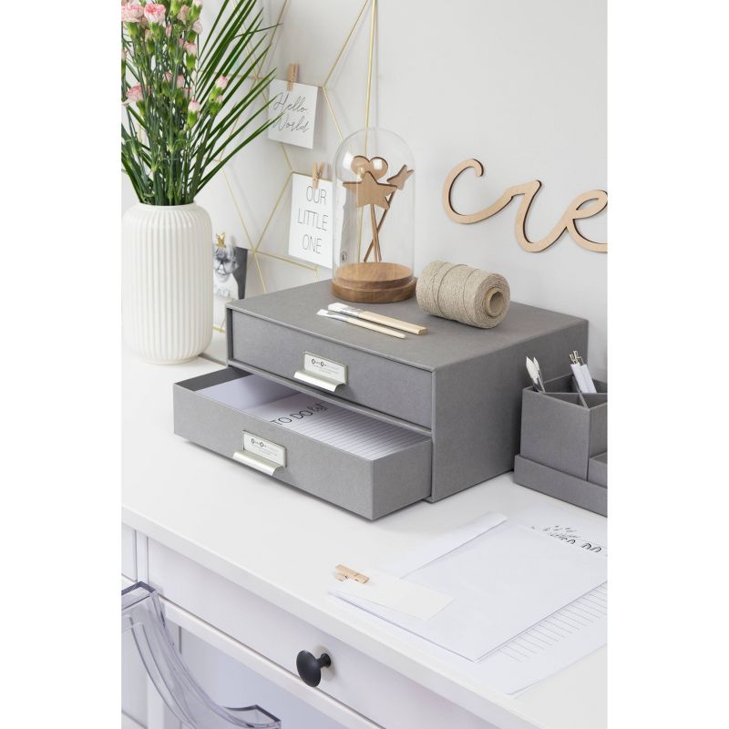 Birger 2 Drawer File Box Gray - Bigso Box of Sweden