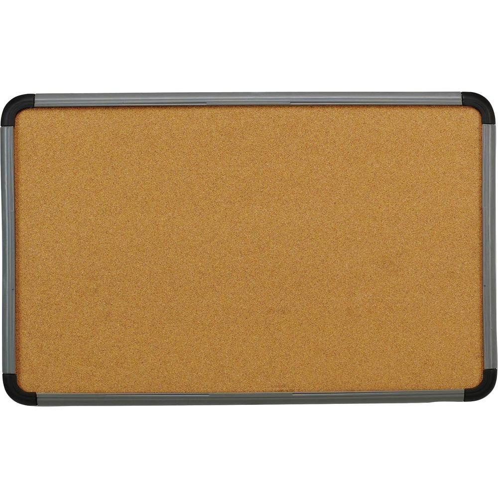 ICEBERG 35067 Cork Bulletin Board 66x42", Charcoal Frame