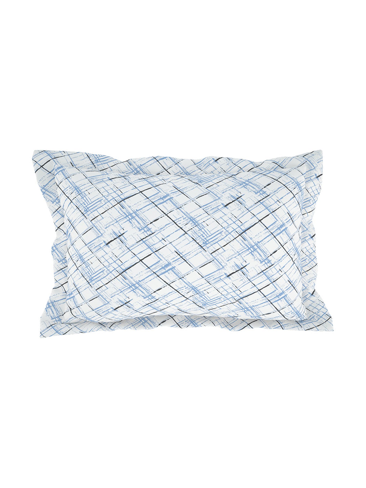 Spaces Ink Blue Organic 210 TC Cotton Bedsheet with 2 Pillow Covers