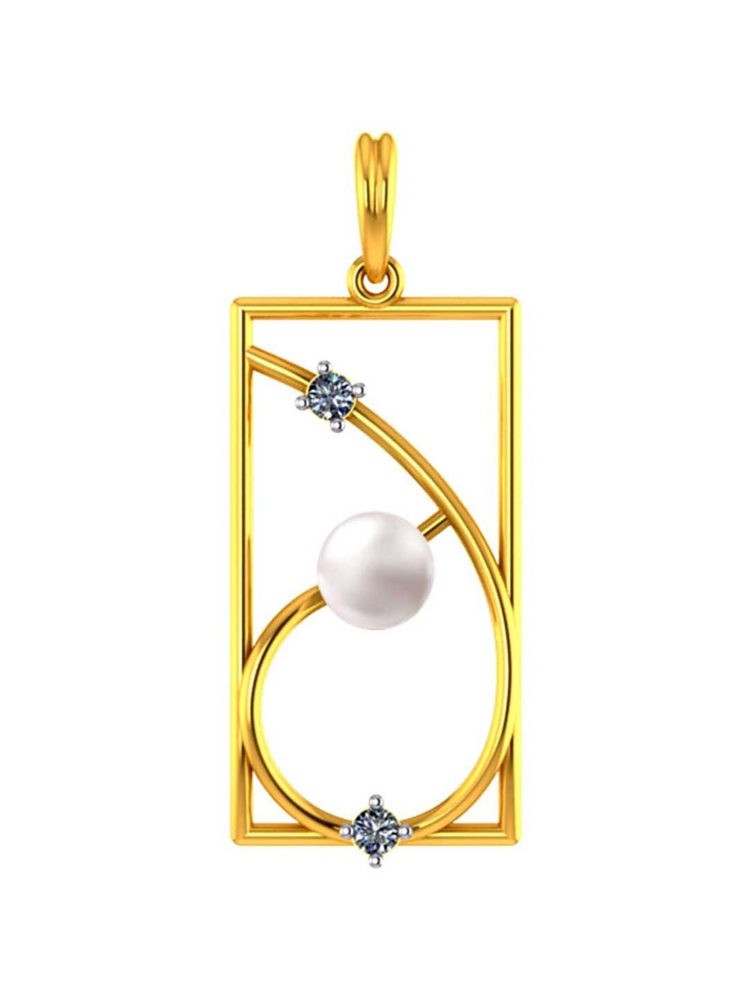 Mia by Tanishq Dual Radiance 18k Gold & Diamond Pendant with Chain