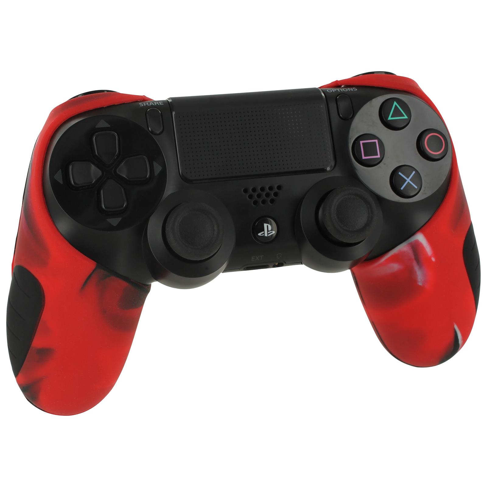 ZedLabz SG-1 silicone rubber grip cover case skin for Sony PS4 controllers - camo red