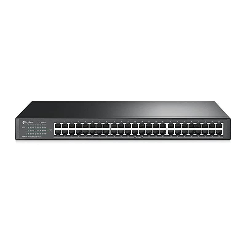 48 Port 10100Mbps Fast Ethernet Switch | Plug and Play | Rackmount | Sturdy Metal w Shielded Ports | Fanless | Limited Lifetime Protection | Unmanaged TLSF1048