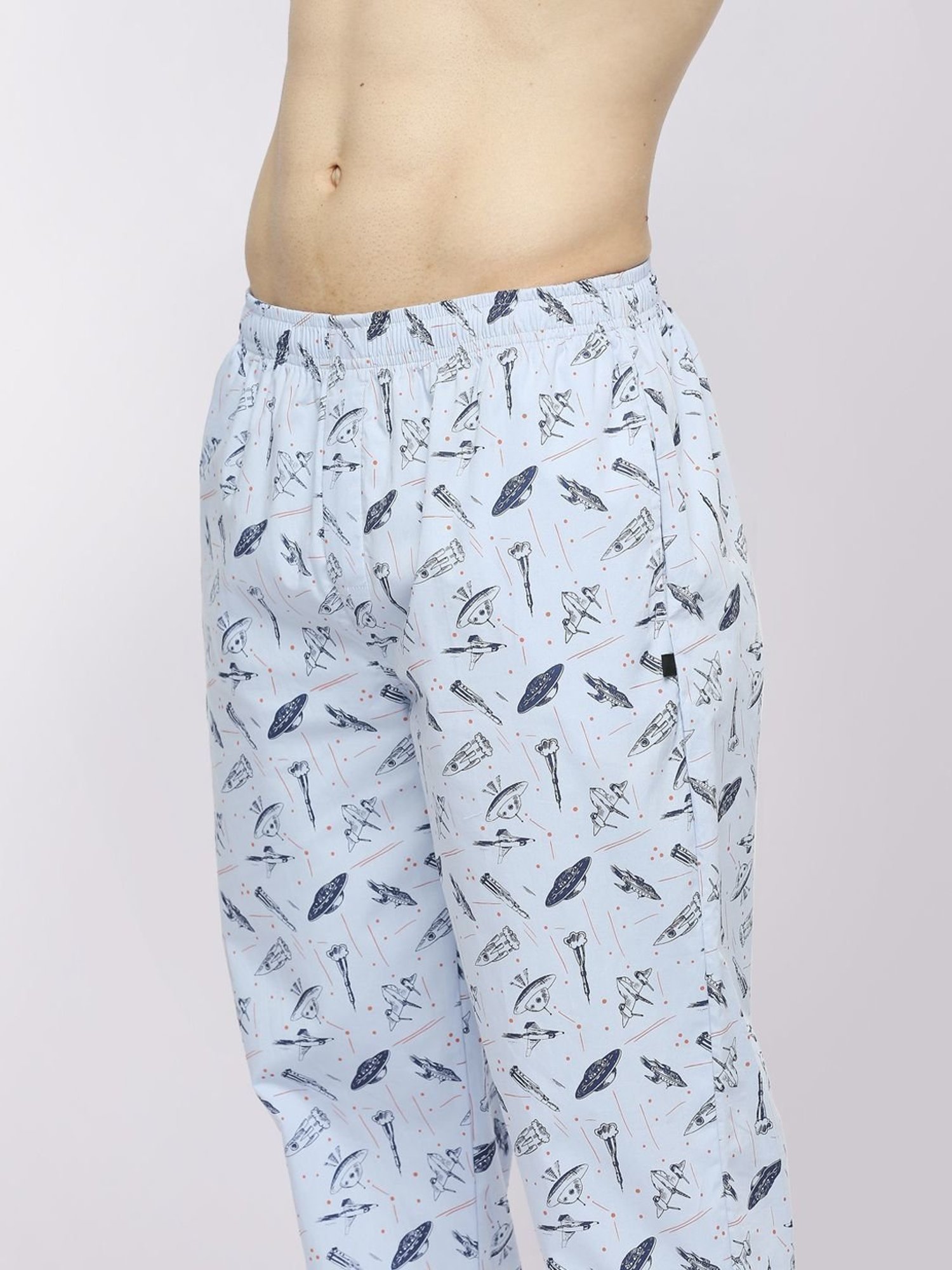 Frenchie Sky Blue Cotton Skinny Fit Printed Nightwear Pyjamas