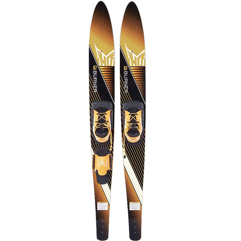 HO Skis Blast 67-Inch Waterskiing Combo Skis with Trainer Bar Bindings and Instructional Video, One Size, Yellow