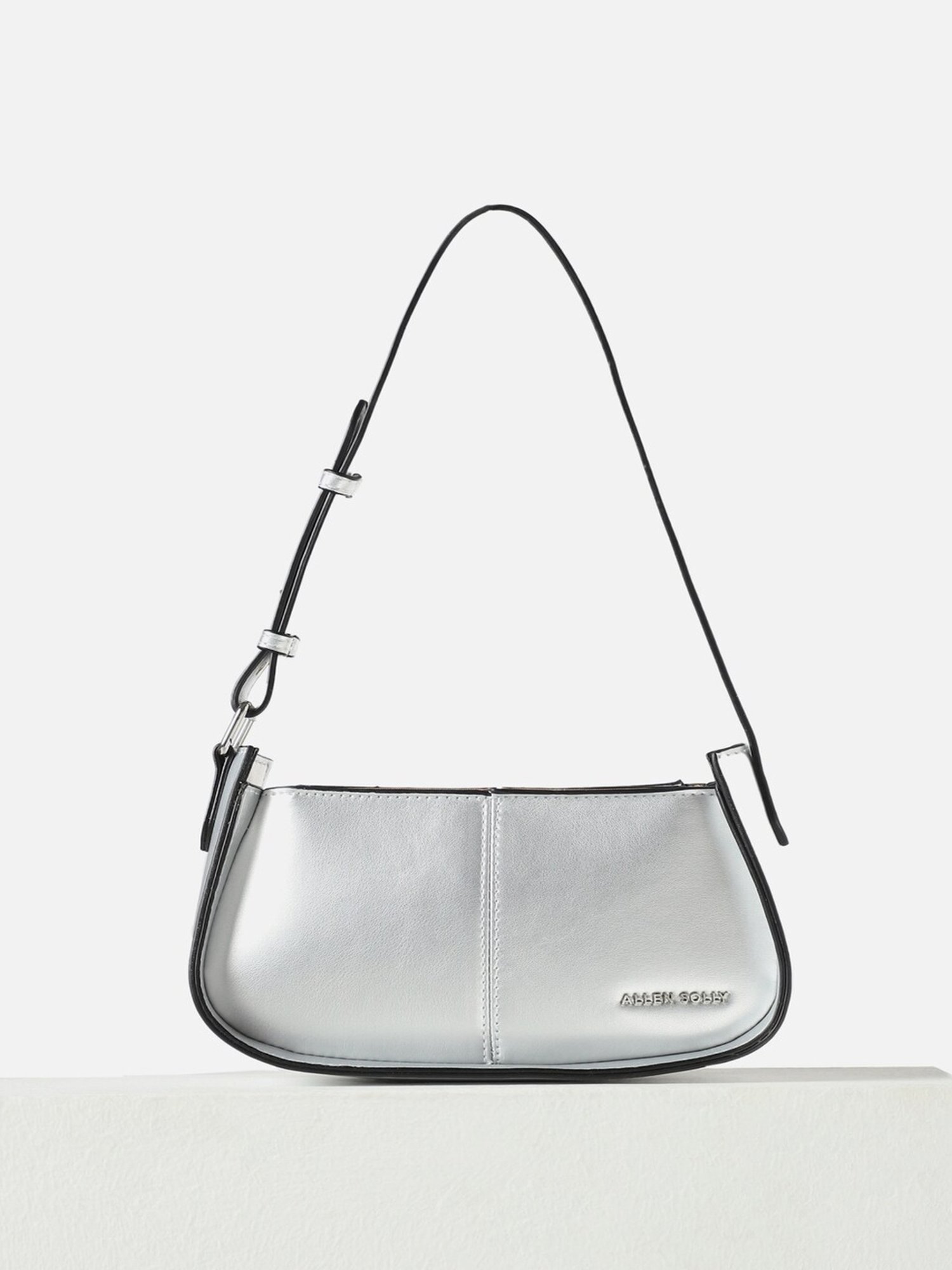 Allen Solly Grey Solid Medium Shoulder Handbag