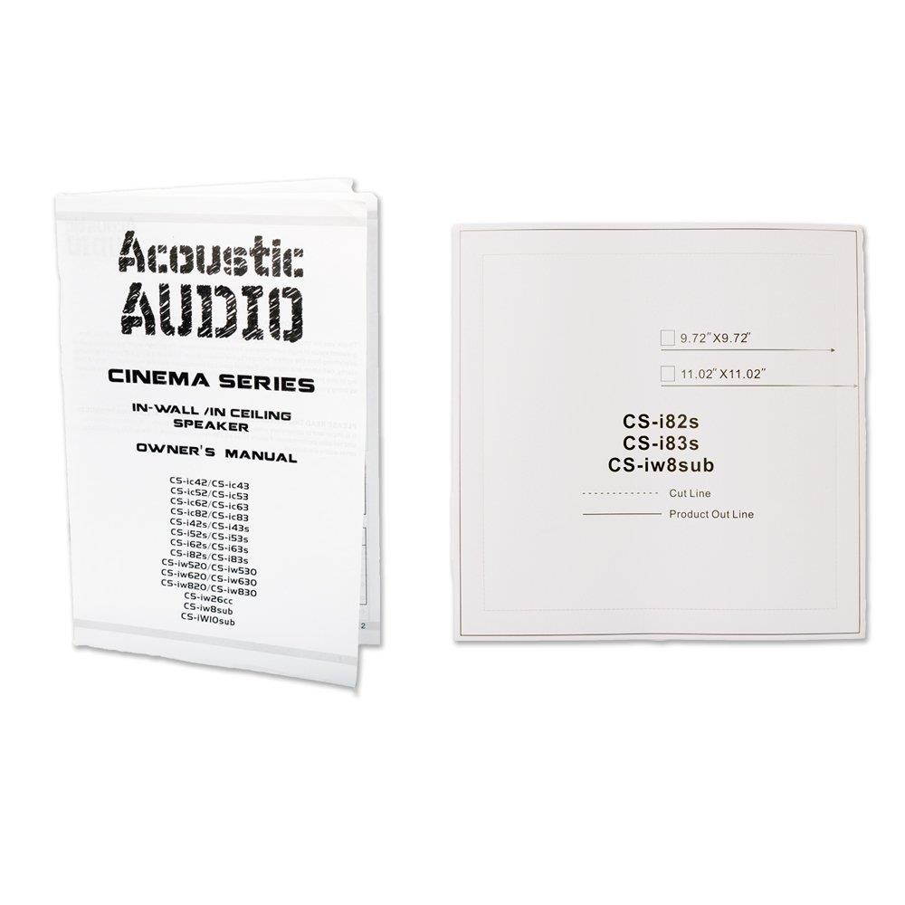 Acoustic Audio CSi83S in Wall/Ceiling 8" Speaker Pair Home Theater 3 Way Speakers