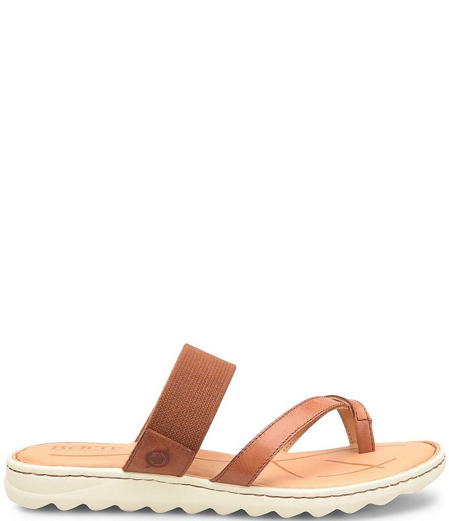 Born Bay Leather Elastic Thong Slide Sandals