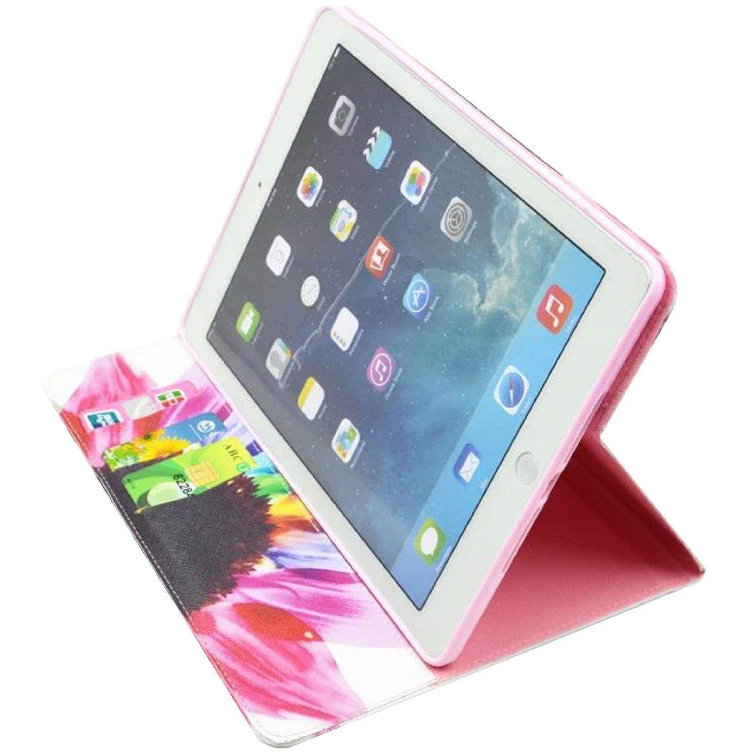 iPad Mini Case, iPad Mini 2/3 Cover, Newshine Colorful Synthetic Leather Slim Fit Flip Stand Wallet Case for 7.9'' Apple iPad Mini 1st 2nd 3rd Tablet (Flower)